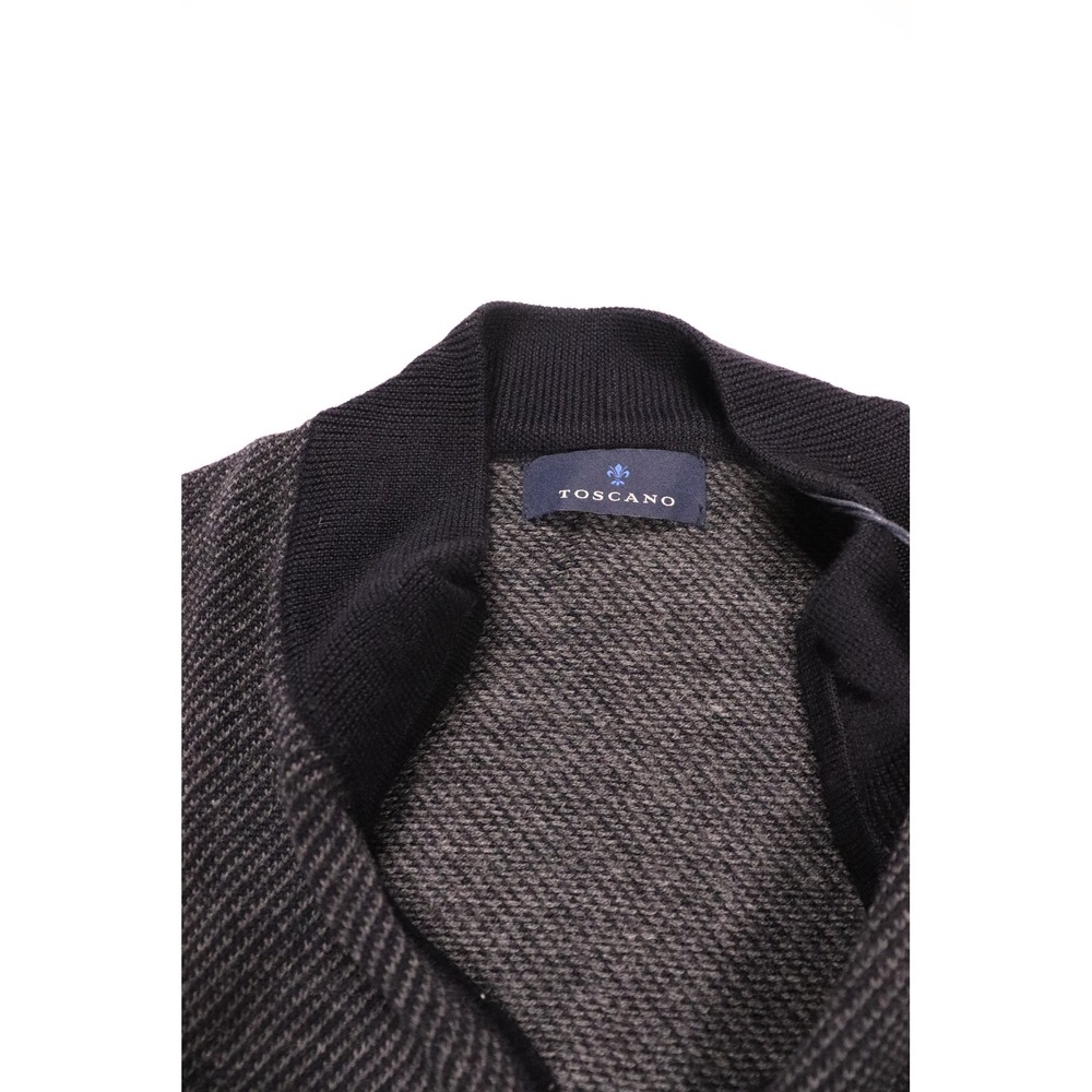 Toscano Mens Dark Navy Textured Quarter Zip Sweater Pullover 142M7F9TR NEW - Picture 6 of 8
